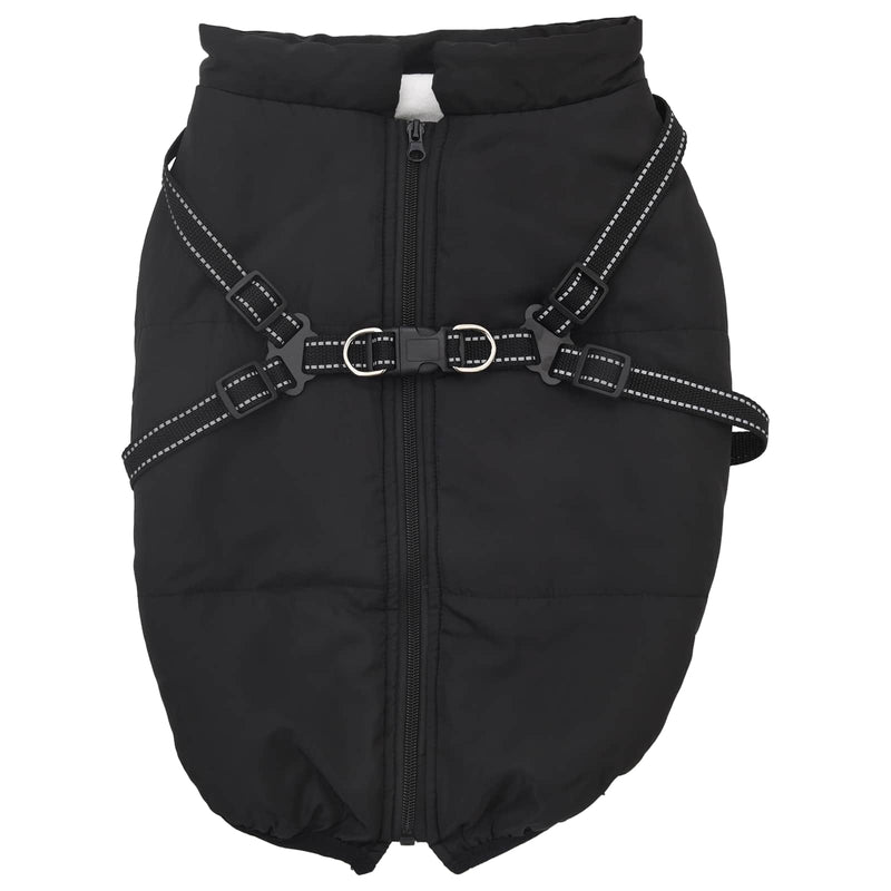 Cappotto per Cani Nero L52 Pile e Poliestere