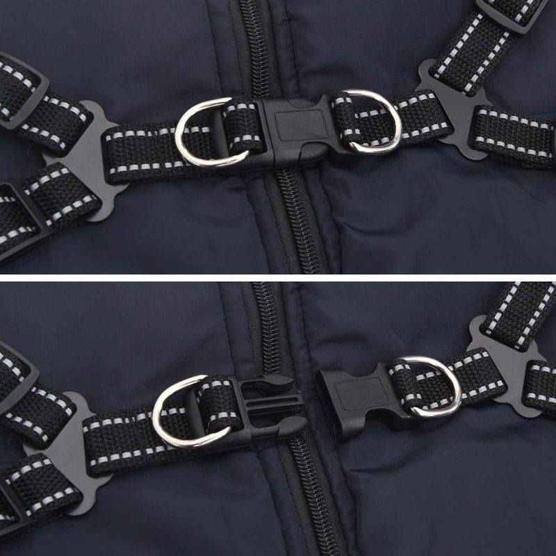 Cappotto per Cani Blu navy L68 Pile e Poliestere