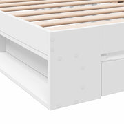 Telaio del letto con storage con cassetto Bianco 80 x 200 cm