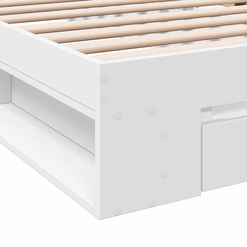 Telaio del letto con storage con cassetto Bianco 80 x 200 cm
