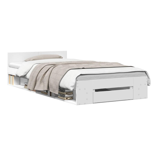 Telaio del letto con storage con cassetto Bianco 80 x 200 cm