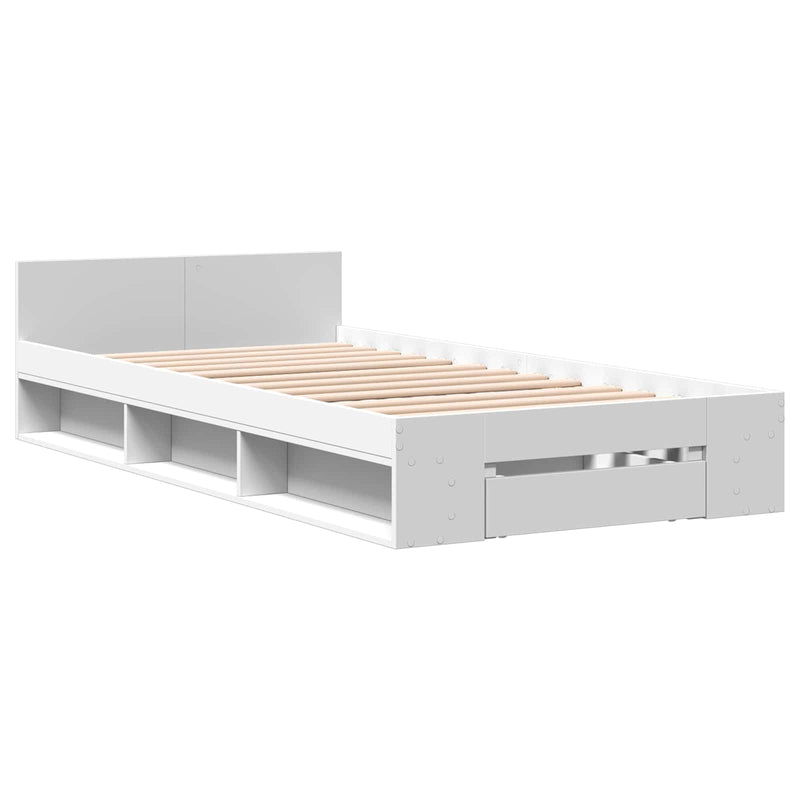 Telaio del letto con storage con cassetto Bianco 80 x 200 cm