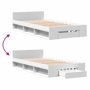 Telaio del letto con storage con cassetto Bianco 80 x 200 cm
