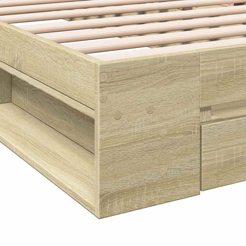Telaio del letto con storage Rovere Sonoma 80 x 200 cm