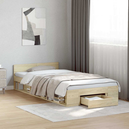 Telaio del letto con storage Rovere Sonoma 80 x 200 cm