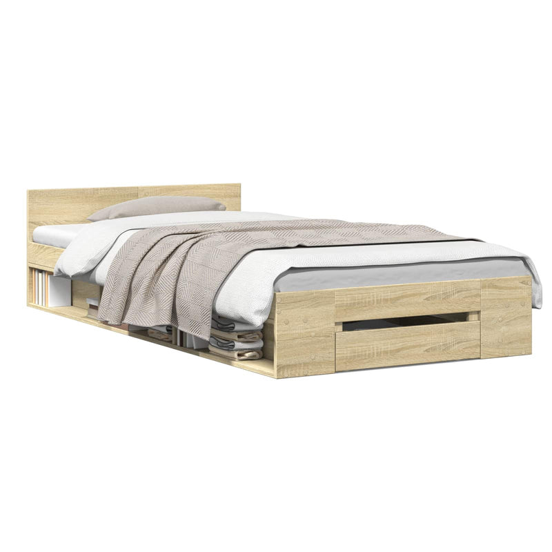 Telaio del letto con storage Rovere Sonoma 80 x 200 cm