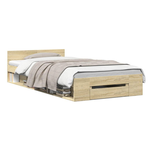 Telaio del letto con storage Rovere Sonoma 80 x 200 cm