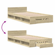 Telaio del letto con storage Rovere Sonoma 80 x 200 cm