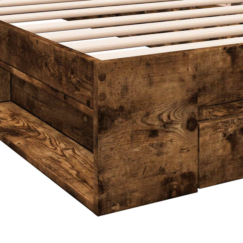 Telaio del letto con storage Rovere Fumo 80 x 200 cm