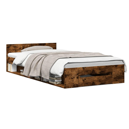 Telaio del letto con storage Rovere Fumo 80 x 200 cm