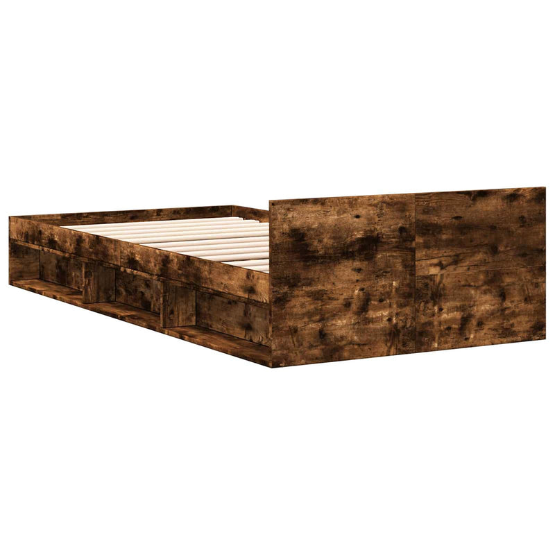 Telaio del letto con storage Rovere Fumo 80 x 200 cm