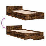 Telaio del letto con storage Rovere Fumo 80 x 200 cm