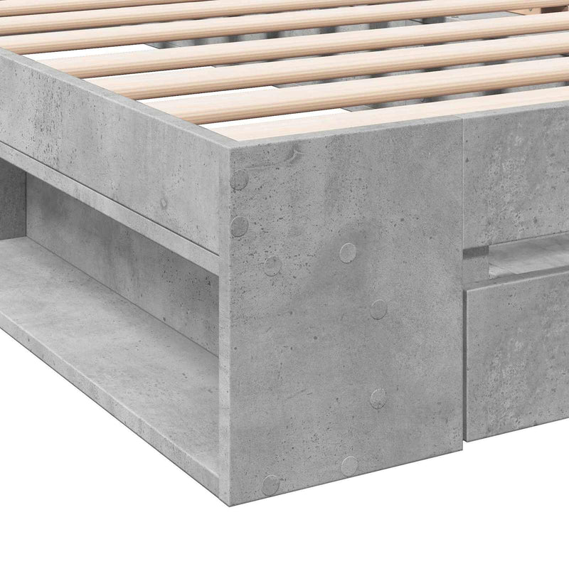 Telaio del letto con storage Grigio Cemento 80 x 200 cm
