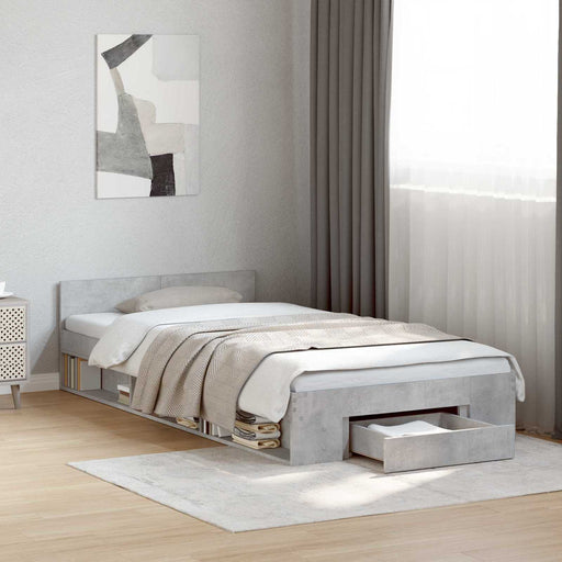 Telaio del letto con storage Grigio Cemento 80 x 200 cm