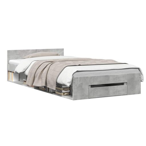 Telaio del letto con storage Grigio Cemento 80 x 200 cm