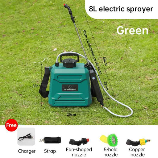 Spruzzatore elettrico automatico da 8 litri, spruzzatore per piante da giardino, spruzzatore portatile ricaricabile, atomizzatore nebulizzatore, annaffiatoio a tracolla