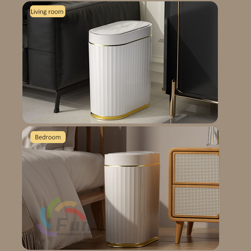 Pattumiera Smart Automatica con Sensore – Cestino Intelligente con Coperchio 13L/16L, Anti-Odori e UV per Casa e Ufficio - Campeda