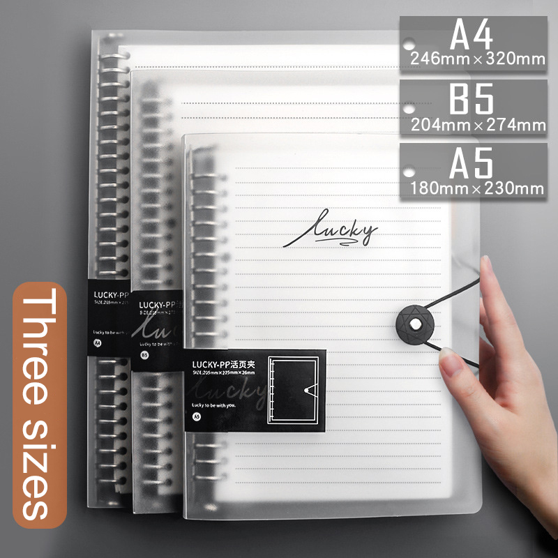 Quaderno con raccoglitore trasparente