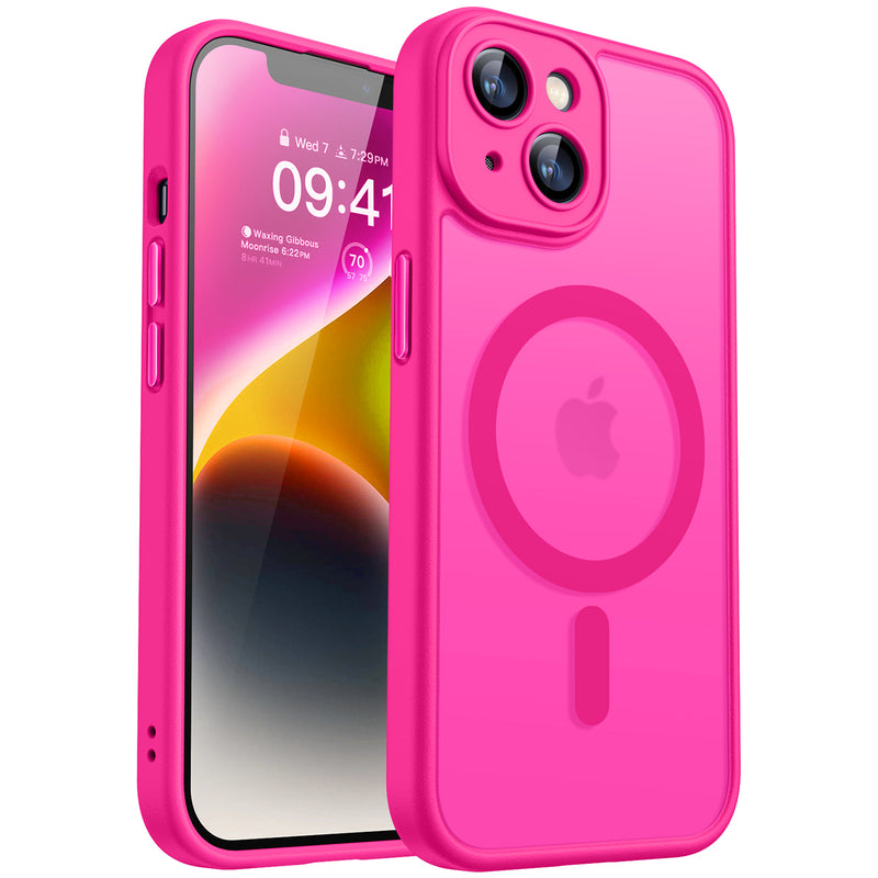 CANSHN Cover Magnetica per iPhone 13(6,1 Pollici), Compatibile con MagSafe, [Protezione Completa Della Fotocamera], Custodia Traslucida Opaca Protettiva Sottile Antiurto,Nero