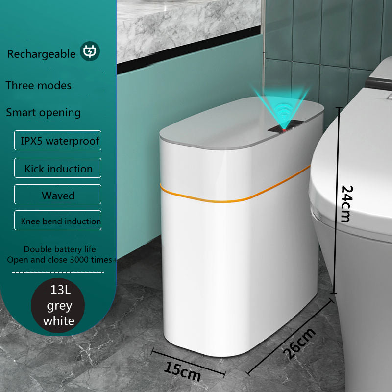 Pattumiera Smart Automatica con Sensore – Cestino Intelligente con Coperchio 13L/16L, Anti-Odori e UV per Casa e Ufficio - Campeda