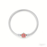 Bracciali in Argento Sterling 925 con Chiusura a Cuore e Catena Serpente - flowers 17 centimetri - immagine 21