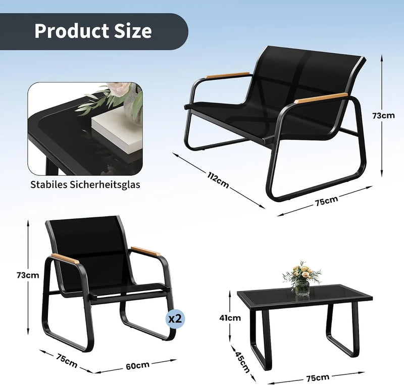 Set da giardino composto 4 elementi ideale per creare un angolo relax all’aperto - immagine 7