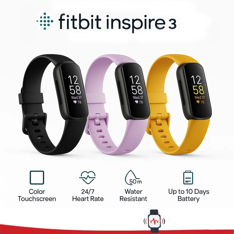 Fitness Tracker Smartwatch Inspire 3 – Cardiofrequenzimetro, Sonno e Attività con Touchscreen