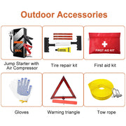 EAFC Kit di emergenza per assistenza su strada auto con JumpStarter pompa ad - immagine 2