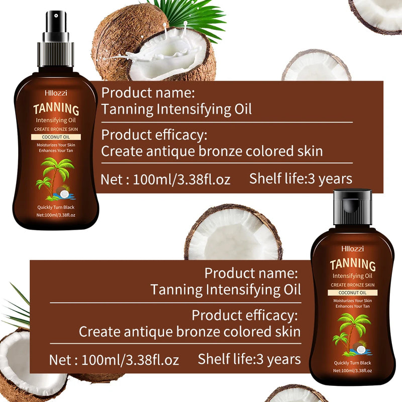 100ml/3.38fl.oz Olio abbronzante al cocco Abbronzatori senza sole intensificante - immagine 8