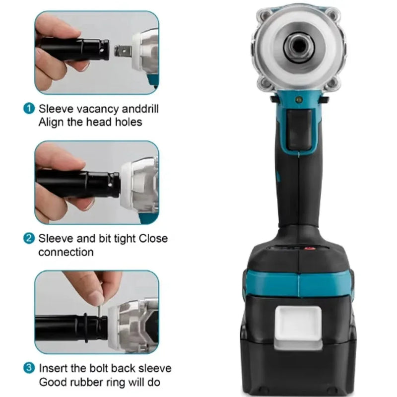 Makita DTW285 elettrico senza spazzole 18V 280N.m Trapano avvitatore ricaricabile con presa da 1/2" compatibile con batteria Makita 18V
