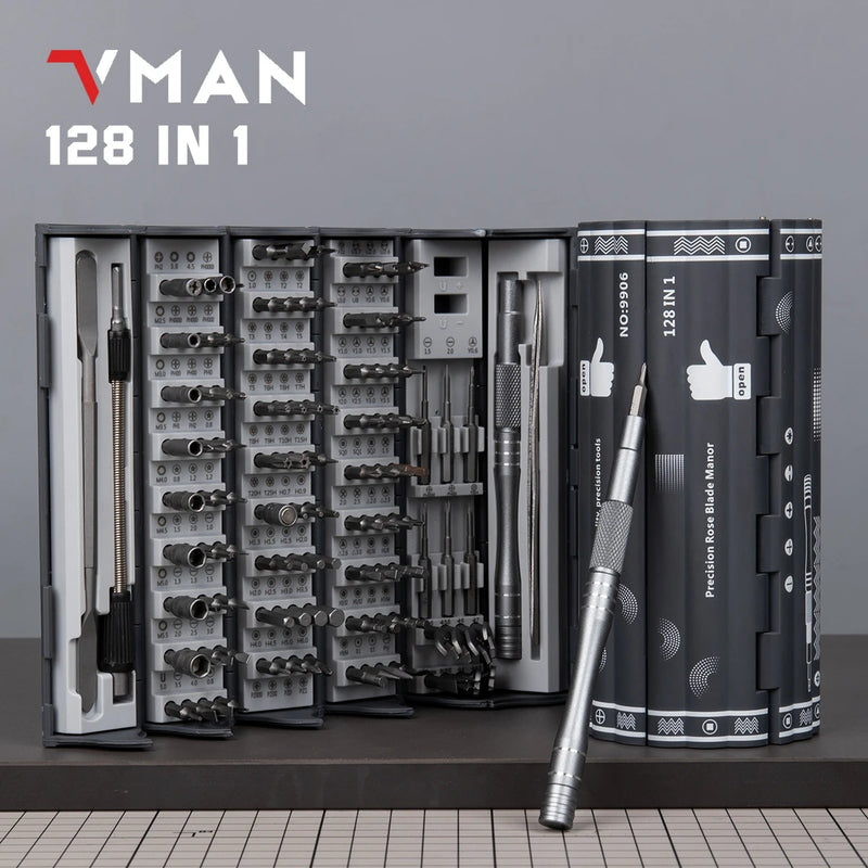 128 in 1 Precision Screwdriver Set, Men's Tool Gift, Professional Magnetic Repair Tool Kit for Computer, Camera, iPhone Cellphone etc.