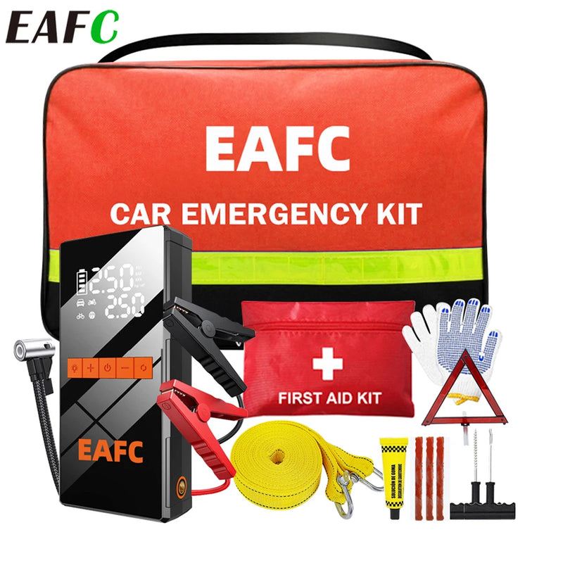 EAFC Kit di emergenza per assistenza su strada auto con JumpStarter pompa ad