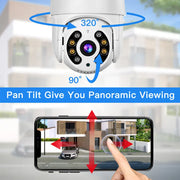 Telecamera PTZ wireless 8MP 4K HD 1080P Visione notturna a colori IP Wifi - immagine 4