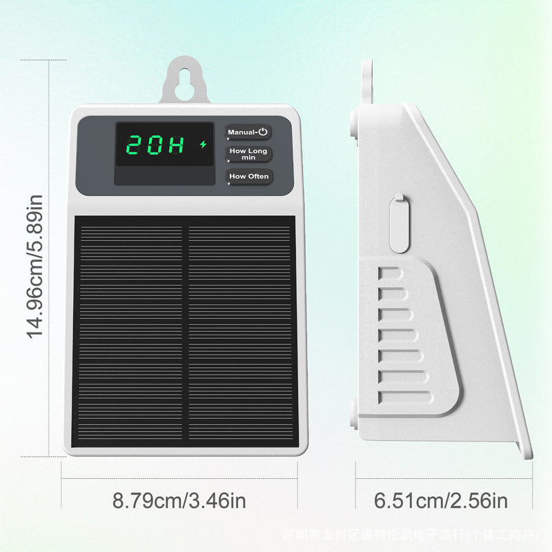 Sistema di irrigazione a goccia solare con timer automatico per piante sospese, balconi e serre.