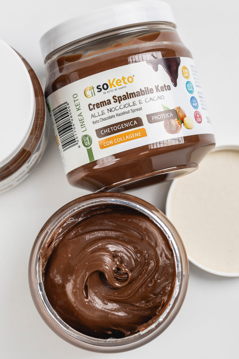 Crema spalmabile Keto alle Nocciole e Cacao solo 2% di Zuccheri - gr.250
