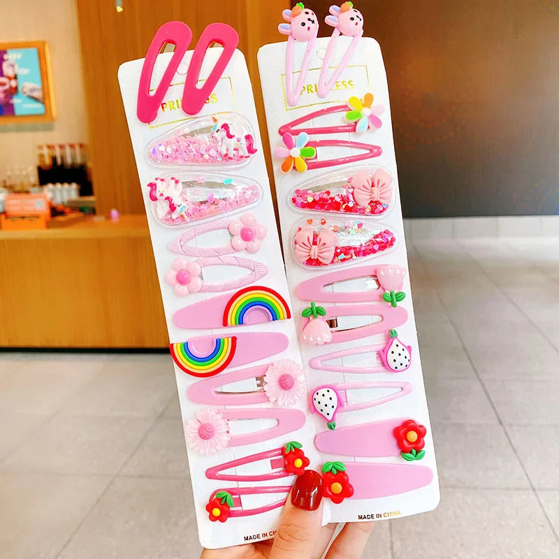 Set di 12 Nuove Mollette per Capelli Colorate e Carine Bambine - immagine 6