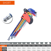 Set di chiavi a brugola Kit di chiavi a L per vite a brugola 9 pezzi Set di chiavi esagonali a braccio lungo da 1.5mm a 10mm utensili a mano con chiave esagonale per riparazione biciclette - Campeda