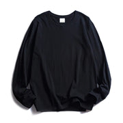 WAVLATII Magliette a maniche lunghe con scollo o da donna in cotone bianco - nero S - immagine 7