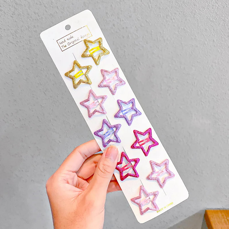 10/20/30/40 Nuove Mollette per Capelli a Forma di Goccia Colorate e Carine Bambine - 10pcs star 1 - immagine 10