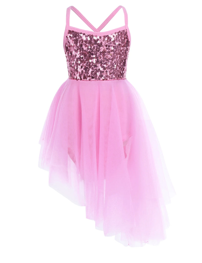 Vestito da Balletto Bambina con Paillettes – Body Danza con Gonna in Tulle Elegantesport