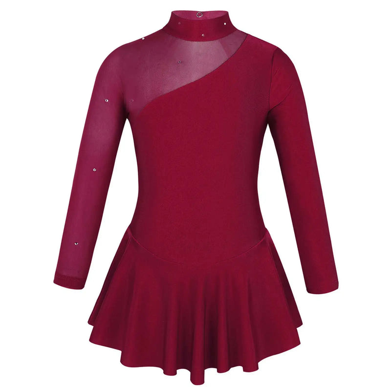 Body da ginnastica per ragazze Vestito balletto pattinaggio bambini Maniche lunghe - immagine 14