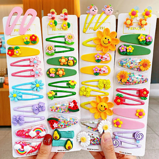 Set di 12 Nuove Mollette per Capelli Colorate e Carine Bambine