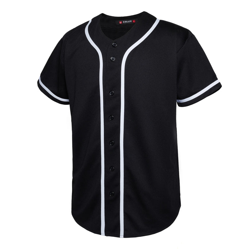EALER Serie BJ80 Maglia da baseball uomo Camicie abbottonate Manica corta Hipster Hip - nero S - immagine 7