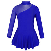 Body da ginnastica per ragazze Vestito balletto pattinaggio bambini Maniche lunghe - Blu Reale 4 - immagine 37
