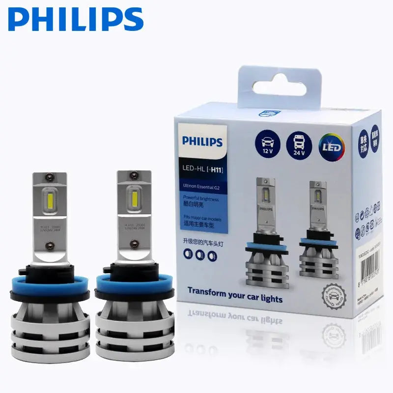 LAMPADE LED Philips Ultinon Essential G2 LED H1 H4 H7 H8 H11 H16 HB3 HB4 H1R2 9003 9005 9006 9012 6500K 6000K LUCE BIANCA