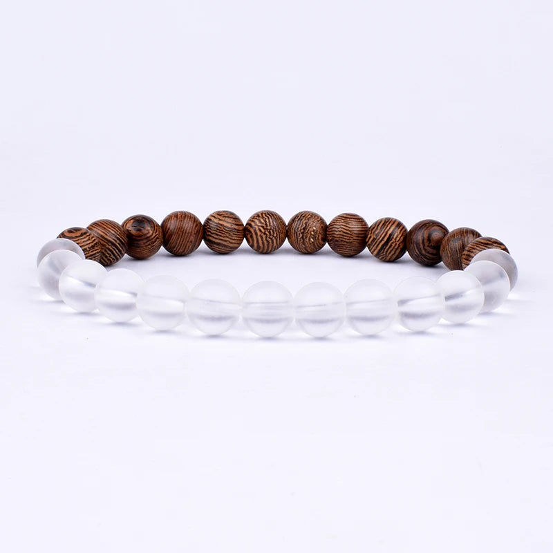 Bracciale in pietra vulcanica per uomo Bracciale in legno lavico da 8 mm Bracciale con perline Buddha tibetano Catena da polso Donna Uomo Gioielli Regalo Nuovi braccialetti