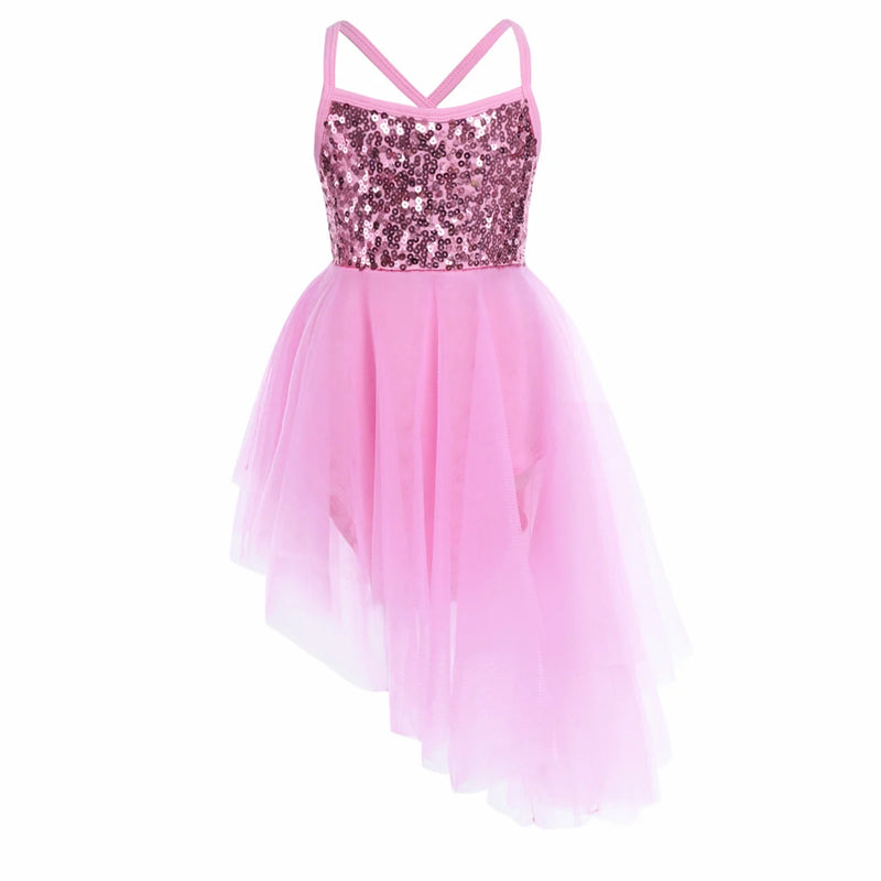 Vestito da Balletto Bambina con Paillettes – Body Danza con Gonna in Tulle Elegantesport