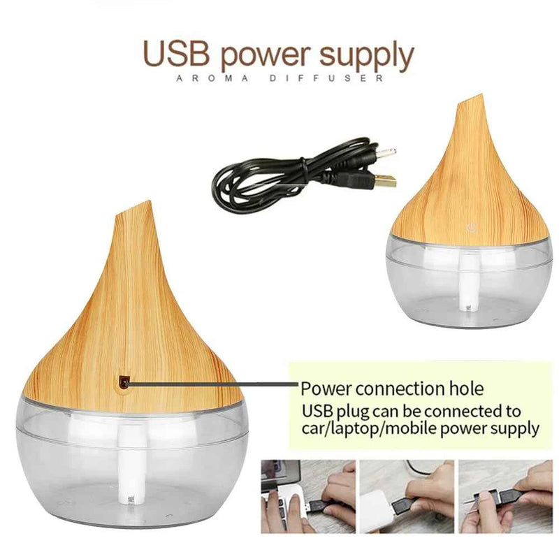 300ml Umidificatore Elettrico Aroma Diffusore D'aria Legno Umidificatore Ad Ultrasuoni Olio Essenziale Aromaterapia Freddo Mist Maker Per La Casa