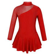 Body da ginnastica per ragazze Vestito balletto pattinaggio bambini Maniche lunghe - immagine 11