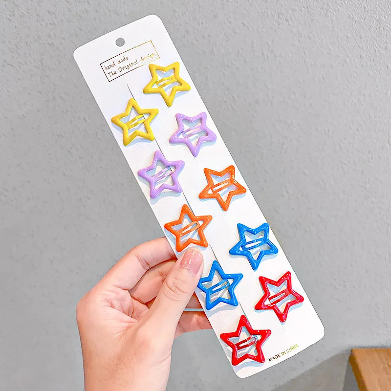10/20/30/40 Nuove Mollette per Capelli a Forma di Goccia Colorate e Carine Bambine - 10pcs star 6 - immagine 16